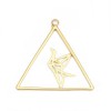 pendentifs Oiseau Origami, Triangle 30 mm Cuivre plaqué Or 18KT