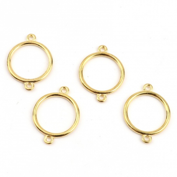PS11696082 – Lot de 4 pendentifs anneaux connecteur fermé rond 33mm – Métal Doré