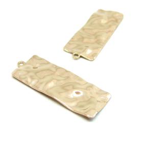 pendentifs, breloques forme Géométrique RECTANGLE martelé 46 mm métal coloris Doré
