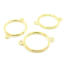 pendentifs, anneaux connecteur fermé rond 33 mm métal coloris Doré