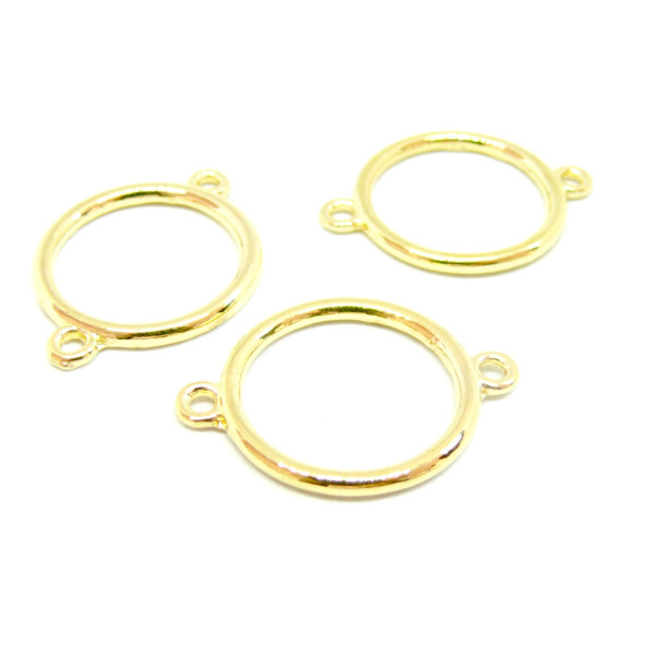 pendentifs, anneaux connecteur fermé rond 33 mm métal coloris Doré