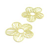 Estampes, pendentifs connecteur, filigrane Fleur 34 par 28 mm, cuivre coloris Doré
