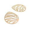 Estampes Pendentifs Goutte Zébrée 45mm – Laiton Or Rose