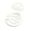 AE116790 – Lot de 1 ou 2 Estampes Pendentifs Goutte Zébrée 45mm – Laiton Blanc