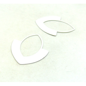 AE116949 – Lot de 2 Estampes Pendentifs Géométriques Ovales 30x28mm – Laiton Blanc