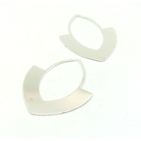 Estampes - pendentifs forme Géométrique, Ovale 30 par 28 mm - Laiton coloris Argent Vif