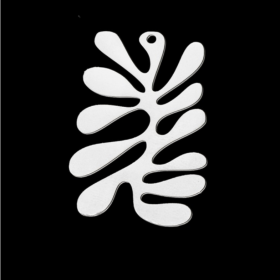 Pendentif  Forme POP Art Corail, Algue 36 mm, Acier Inoxydable coloris Argenté