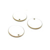 sequins résine style émaillés rond Blanc 16 mm sur une base en métal dore
