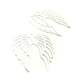 PS11827176 – Lot de 4 Estampes - Pendentifs Aile d'Ange 41mm – Métal Blanc