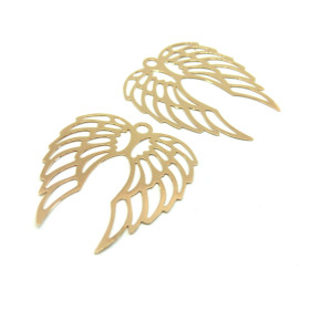 Estampes Pendentifs Aile d'Ange 41mm – Laiton Doré