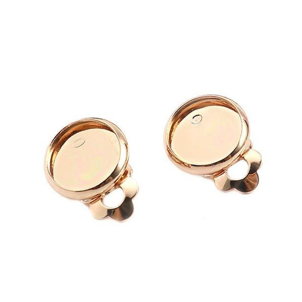 S11668738 PAX 10 supports de Boucles d'oreille clips 10mm Cuivre Coloris Argent Vif