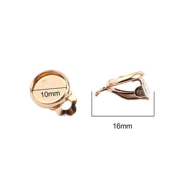 S11668738 PAX 10 supports de Boucles d'oreille clips 10mm Cuivre Coloris Argent Vif