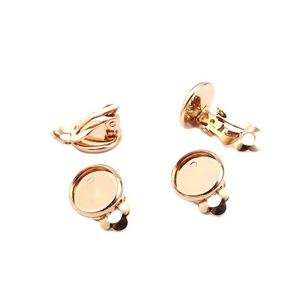 S11668738 PAX 10 supports de Boucles d'oreille clips 10mm Cuivre Coloris Argent Vif