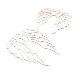 PS11827178 – Lot de 4 Estampes Pendentifs Aile d'Ange 41mm – Métal Rose Pâle