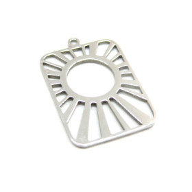 S11760687 – Lot de 1 Pendentif Soleil Rectangle 27mm – Acier Inoxydable Argenté