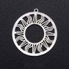 Pendentif, Connecteur Soleil 31 mm, Acier Inoxydable coloris Argenté Dimensions: environ 3.3x3.1cm