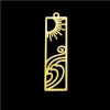 Pendentif Rectangle ' Nature ' 41 mm, Acier Inoxydable coloris Doré
