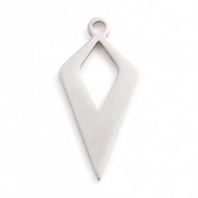 Pendentifs Losange 22 mm – Acier Inoxydable Argenté