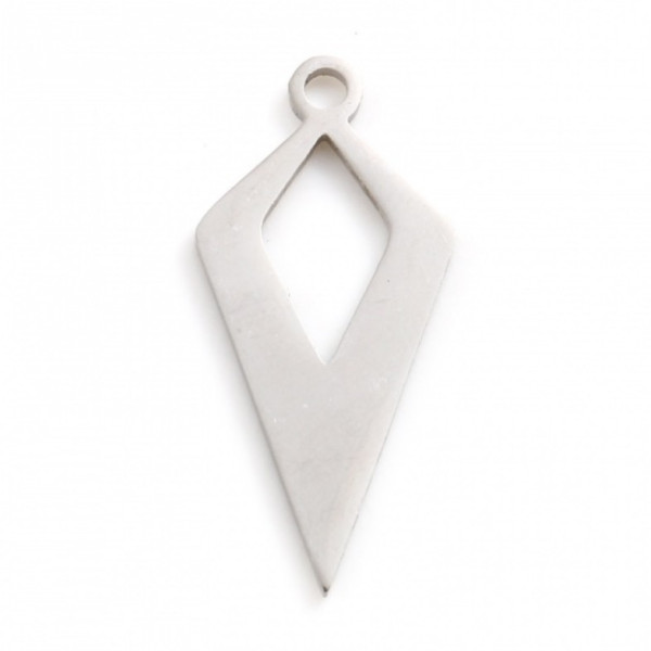 Pendentifs Losange 22 mm – Acier Inoxydable Argenté