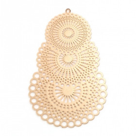 Estampes filigrane Triple Mandala 57 mm métal couleur Doré