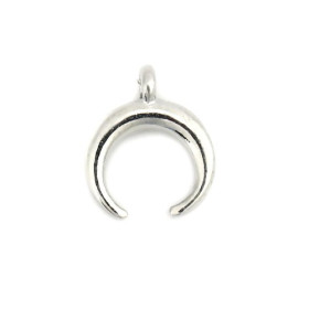 Pendentifs Corne de Buffle Cheyenne Croissant 12mm – Métal Argent Platine