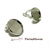 supports de Boucles d'oreille clips 16mm cuivre couleur Argent Platine