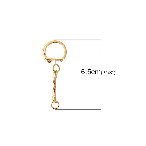 Porte-Clés Métal Doré avec Chaîne