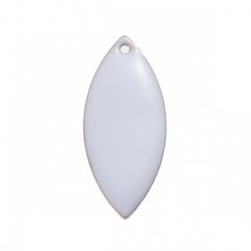 sequins médaillons résine émaillés BIFACE NAVETTES 23mm BLANCHE