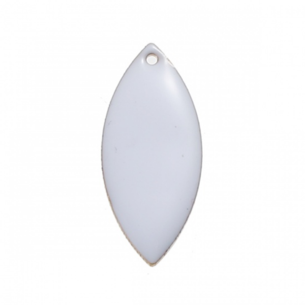 sequins médaillons résine émaillés BIFACE NAVETTES 23mm BLANCHE