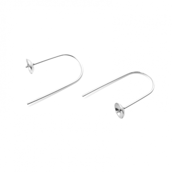 Supports de Boucle d'oreille crochet 26 mm en Acier Inoxydable pour perles