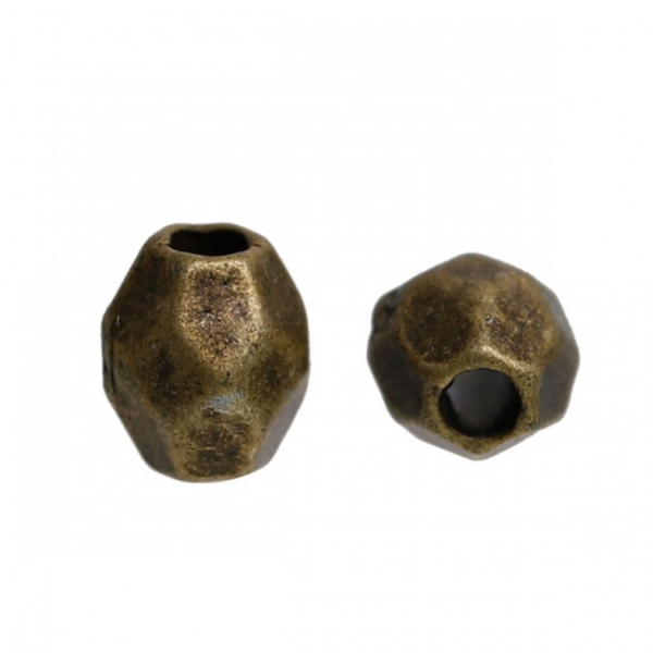 Perles intercalaires forme Géométrique à facettes 4 mm metal couleur BRONZE