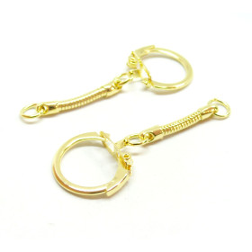 Porte-Clés Métal Doré avec Chaîne