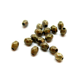 Perles intercalaires forme Géométrique à facettes 4 mm metal couleur BRONZE