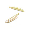 pendentifs Plumes 26mm Cuivre plaqué Or 18KT