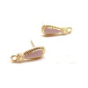Supports Boucle d'Oreille Puce Goutte Émaillée Rose Doré avec Attache