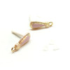 Supports Boucle d'Oreille Puce Goutte Émaillée Rose Doré avec Attache