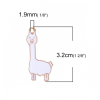 PS110101073 – Lot de 2 ou 5 Pendentifs Lama Blanc Émaillé 32mm – Métal Doré