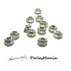 Perles intercalaire TOUPIE ETHNIQUE 6.5mm métal coloris Argent Antique DIY pour création de bijoux