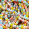 Perles Rondelles à facettes en verre 3 par 2.5mm multicolores coloris Pastel