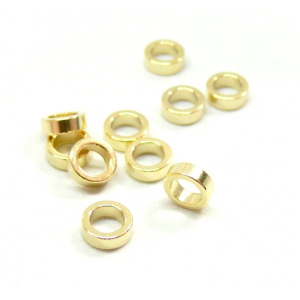 Perles intercalaires Rondelles 6 par 2 mm en Acier Inoxydable 304 Doré pour bijoux raffinés