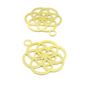 Estampes pendentif filigrane Mandala 20 mm  Laiton coloris Doré pour bijoux raffinés