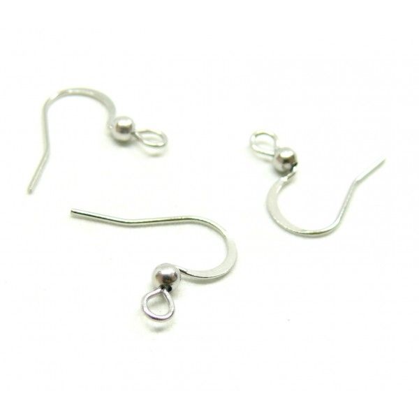 Supports de Boucle d'oreille crochet  avec bille 17 mm en Acier Inoxydable Chirurgical 316