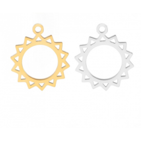 PS11832191 – Lot de 1 Pendentif Soleil avec anneau 15mm – Acier Inoxydable 304 Doré