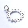 Pendentif - Soleil avec anneau- 15 mm - Argenté en Acier Inoxydable 304 - pour bijoux raffinés