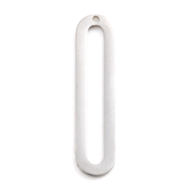 Pendentif - Ovale  Forme Géométrique - 30 mm - Argenté en Acier Inoxydable 304 - pour bijoux raffinés