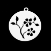 PS117607253 PAX 1 Pendentif - médaillon Fleurs sur Branche - Argenté en Acier Inoxydable 304 - pour bijoux raffinés