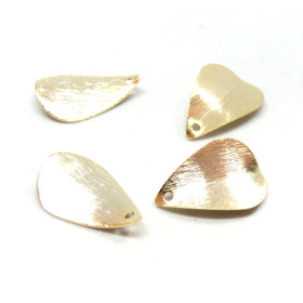 Pendentifs Goutte Incurvé 20 mm Laiton Doré à l'or fin 24K