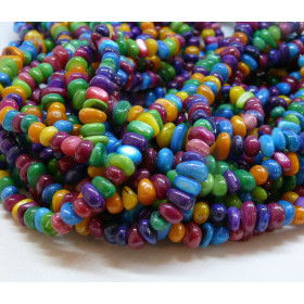 Perles Nacre Teintées Différentes Tailles Multicolores
