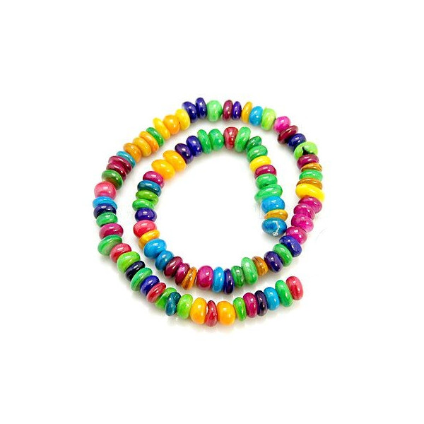 Perles Nacre Teintées Différentes Tailles Multicolores