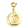 PS11830407 – Lot de 1 Pendentif Rond avec Mousqueton & Rhinestone 17mm – Acier Inoxydable 304 Doré